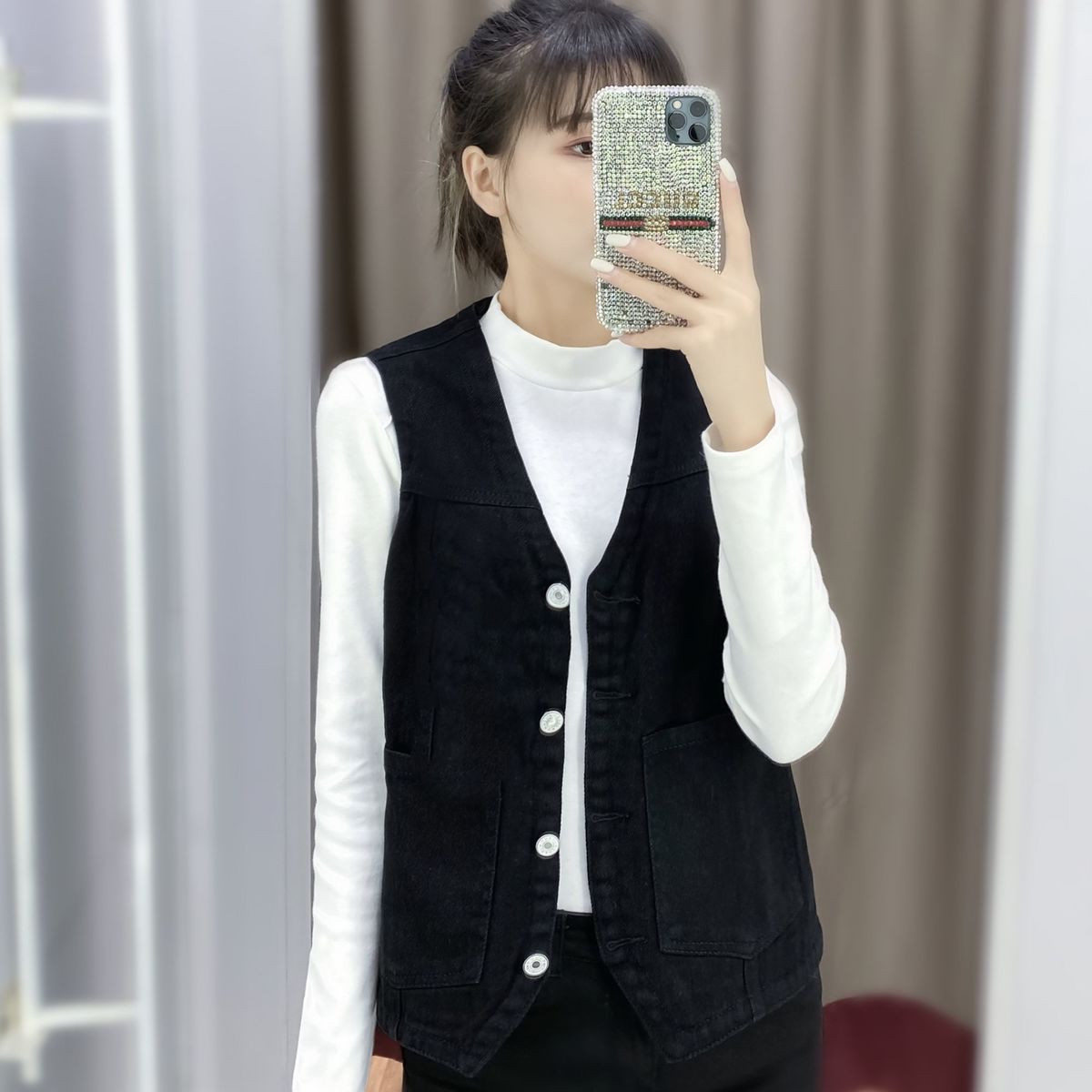 Spring and Autumn Korean version of the all-match vest denim vest retro vest trendy short coat vest women