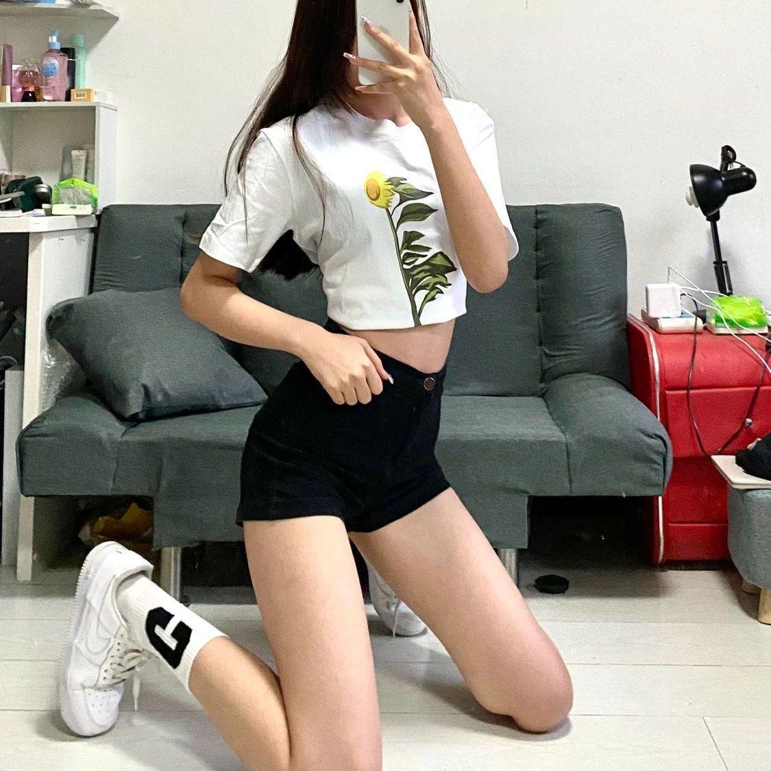 黑色高腰春夏外穿洋氣新款性感牛仔短褲女裝2023顯瘦寬鬆a字闊腿
