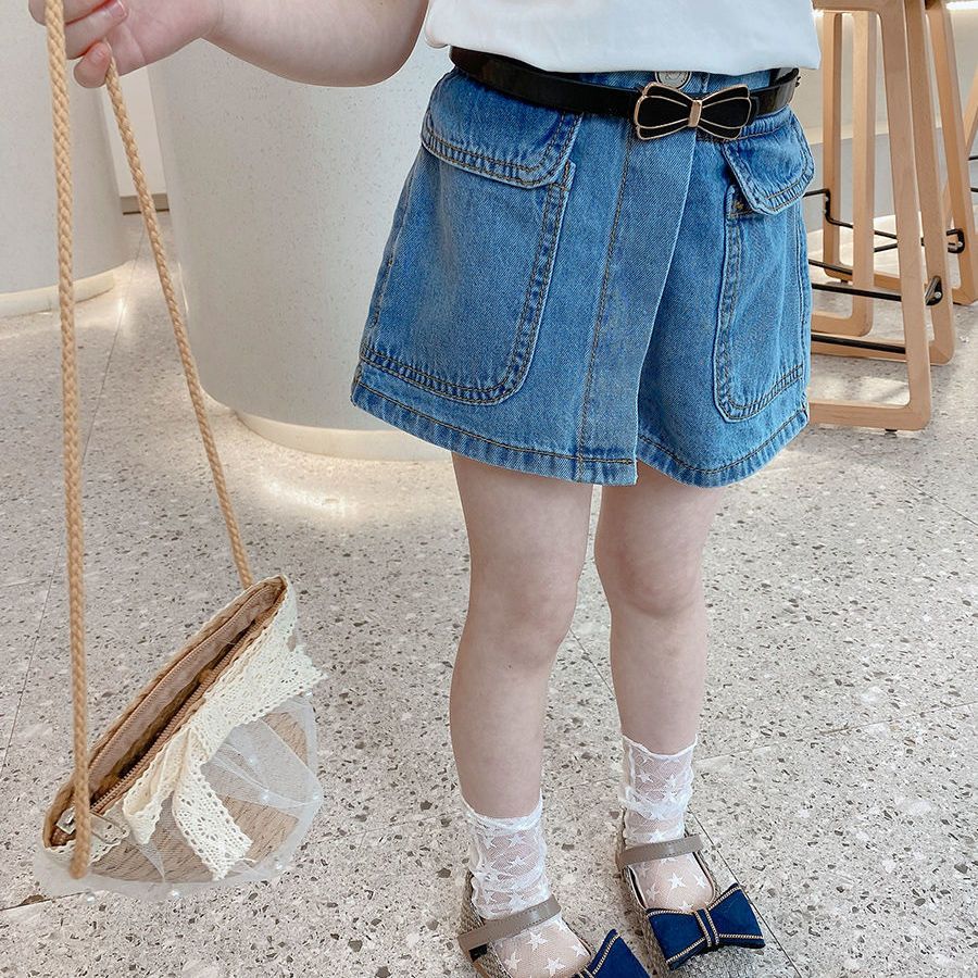女童牛仔短裤2021夏季女宝宝新品短裤韩版洋气百搭裤儿童时尚裙裤
