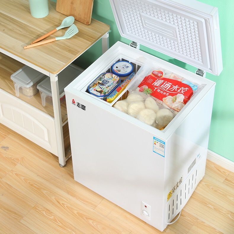官方正品志高冰柜小型家用宿舍冷冻冷藏两用单门冰箱卧式冷冻冰柜