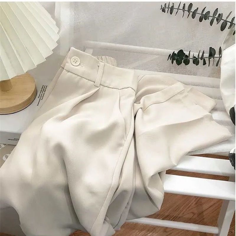 Popular high-grade foreign trade suit pants women's spring and autumn style straight tube high waist slim fashion professional work nine point pipe pants