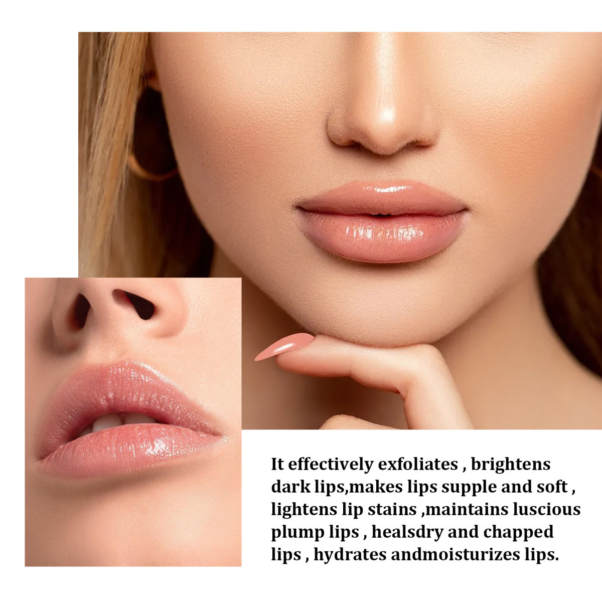 Ophellend Peeling Crème fir d'Lippenlinnen ze reduzéieren, ze befeuchten an dout Haut ze entfernen 2024_voghion.com