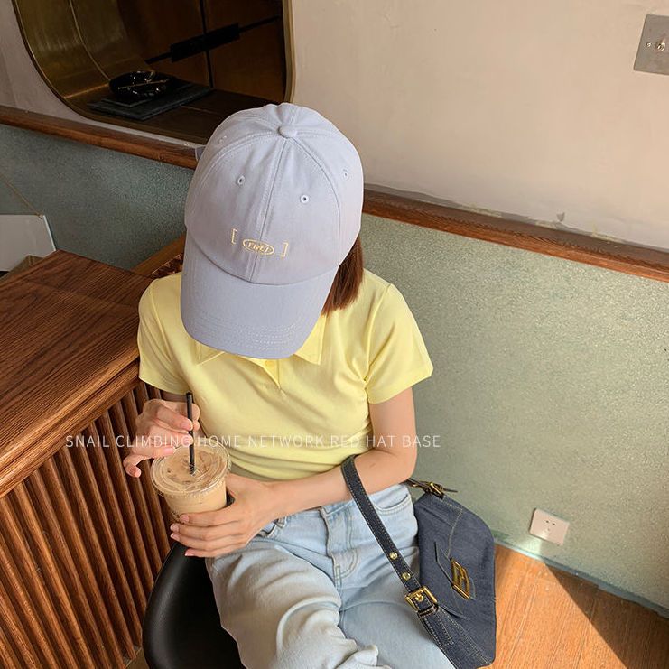 Vitality candy-colored hat women's summer simple letter embroidery peaked cap baseball cap spring and autumn Korean version of the tide street men