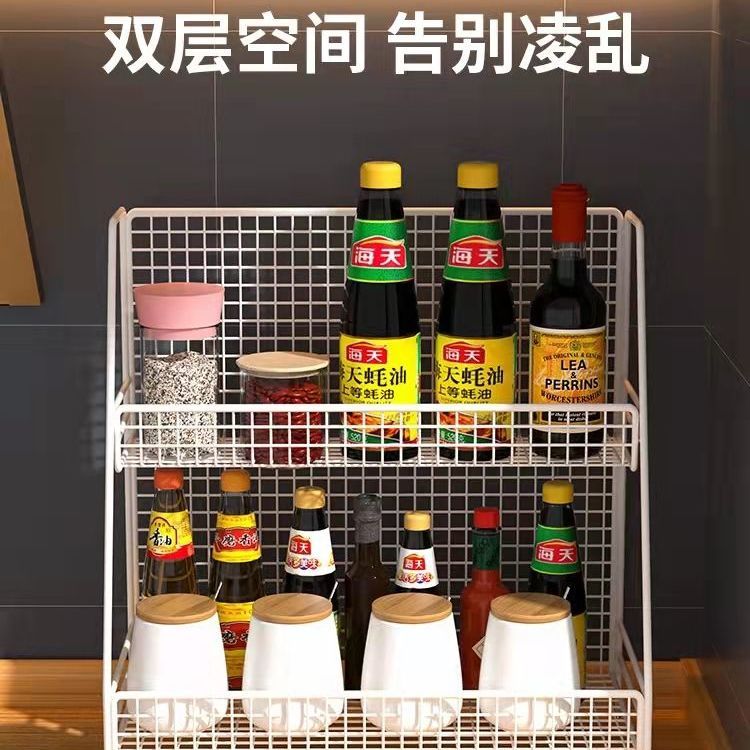 Kitchen seasoning shelf seasoning shelf table top seasoning oil salt sauce vinegar table top multi-layer storage
