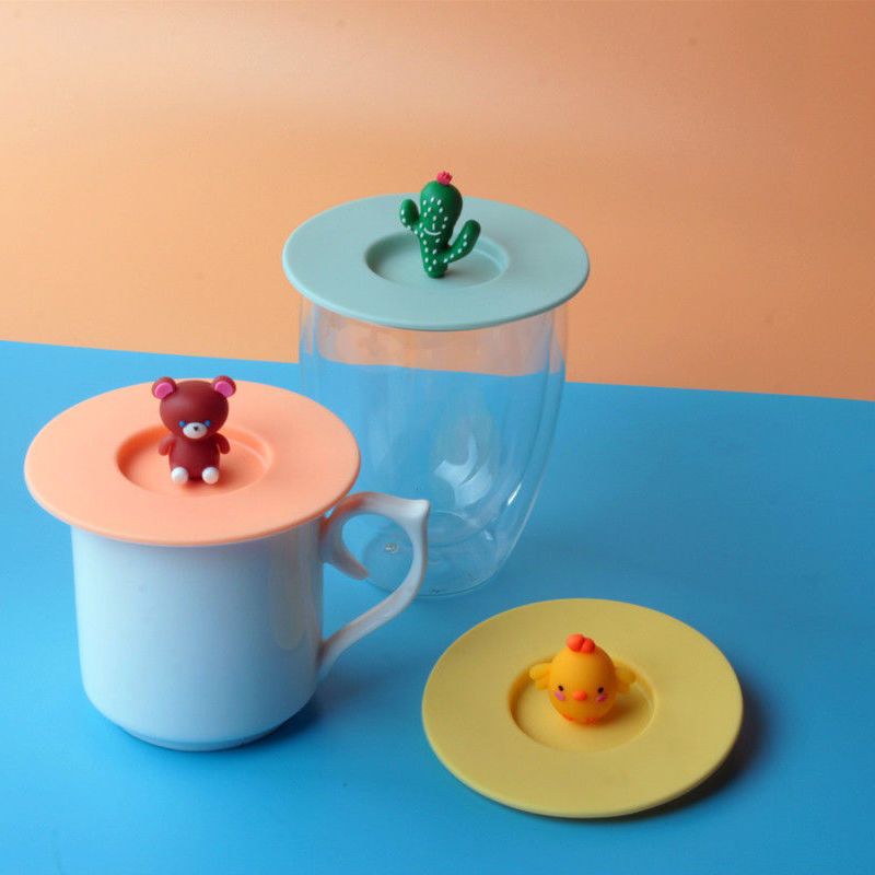 可爱杯盖硅胶通用玻璃水杯茶杯陶瓷马克杯杯盖食品级杯子盖子单卖
