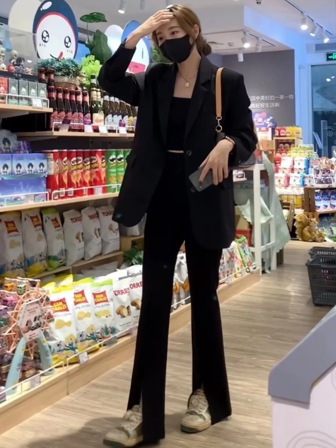 Korean style coffee-colored blazer for women, new autumn style, loose, foreign style, retro British style, Internet celebrity street suit