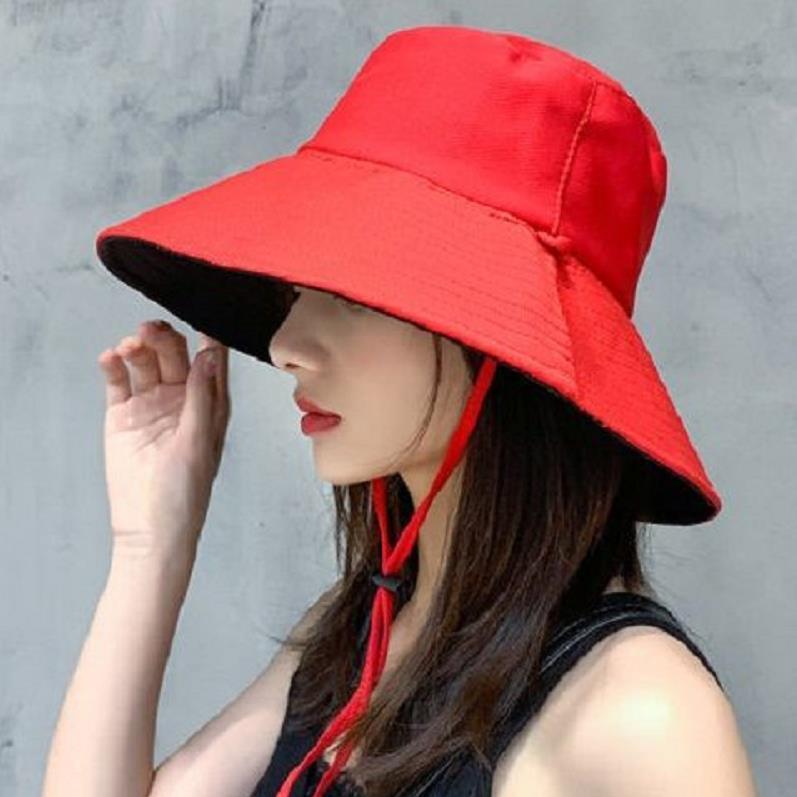 Fisherman hat for women spring and summer Korean style trendy Japanese style double-sided face-covering anti-UV hat large brim sun protection hat for men