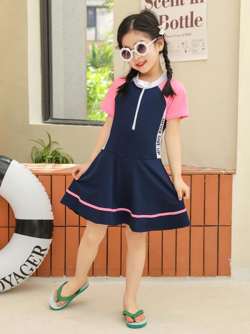 Western-style one-piece beach quick-drying children's swimsuit, young and sporty, cute and skin-friendly swimsuit, swimming pool and hot spring swimsuit