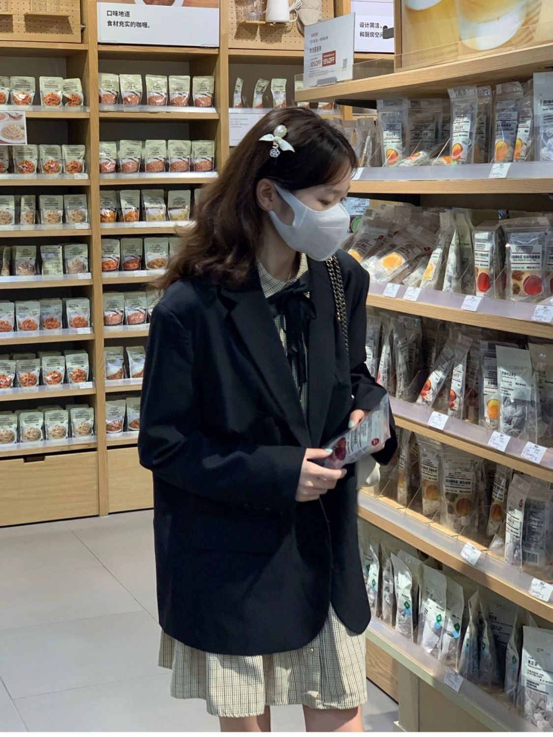 Korean style black pink casual suit jacket for women spring gentle style loose temperament versatile suit