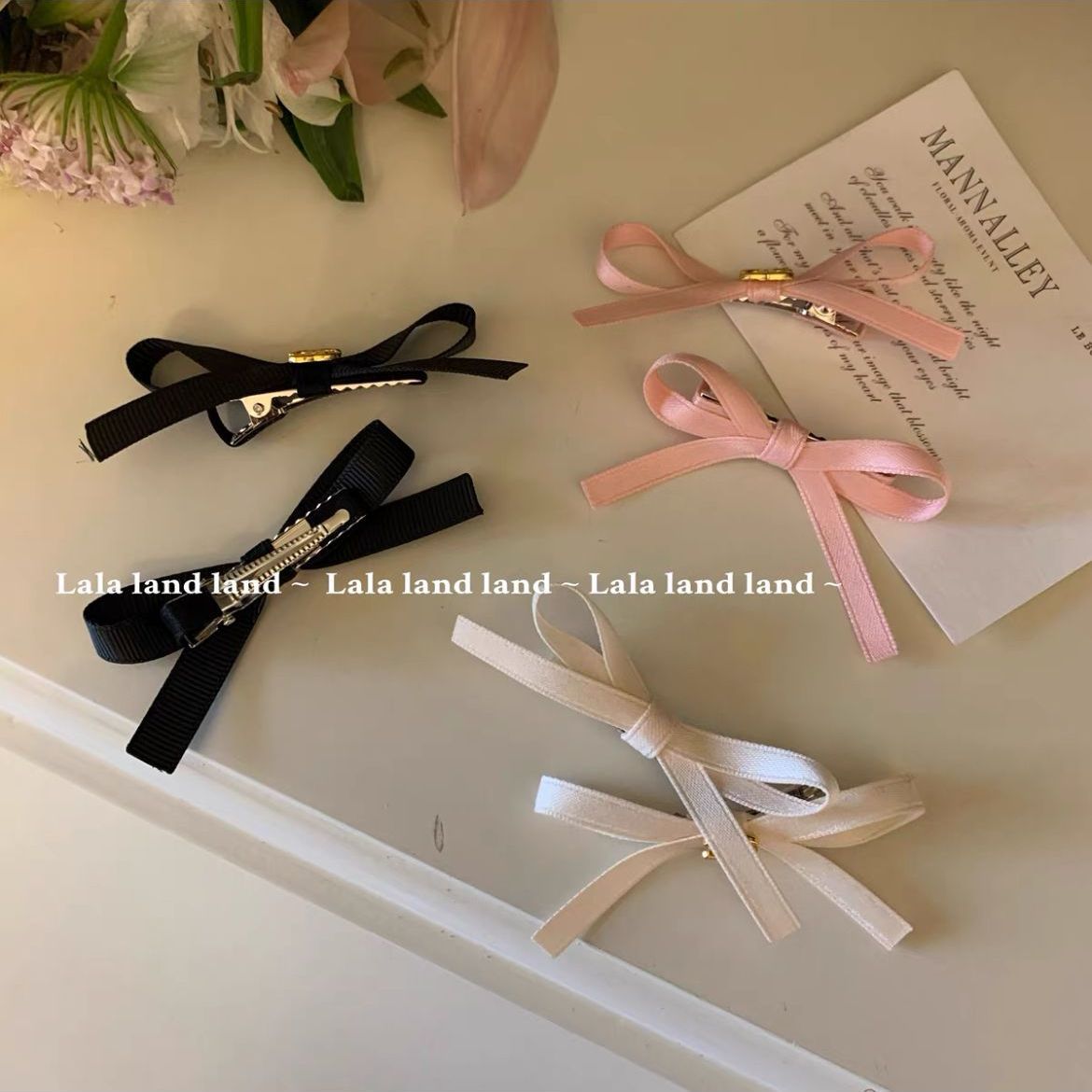 Japanese and Korean sweet bow hair clips versatile bangs clip princess hair card soft girl side clip girl hair accessories new style