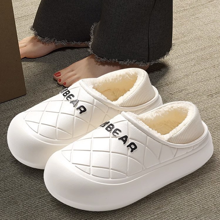 Waterproof cotton slippers for women winter 2023 new indoor home thick-soled home thermal bag and postpartum cotton shoes for women