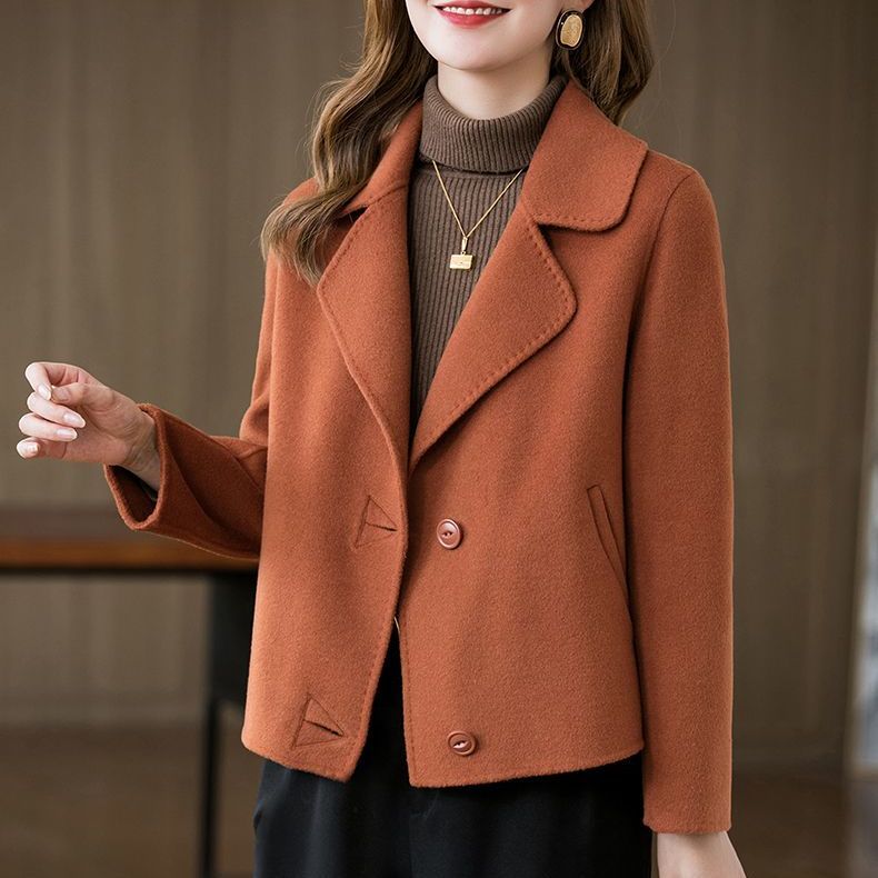Coat women's spring and autumn style outerwear small double-sided woolen coat short woolen coat trendy 2022 new women's clothing