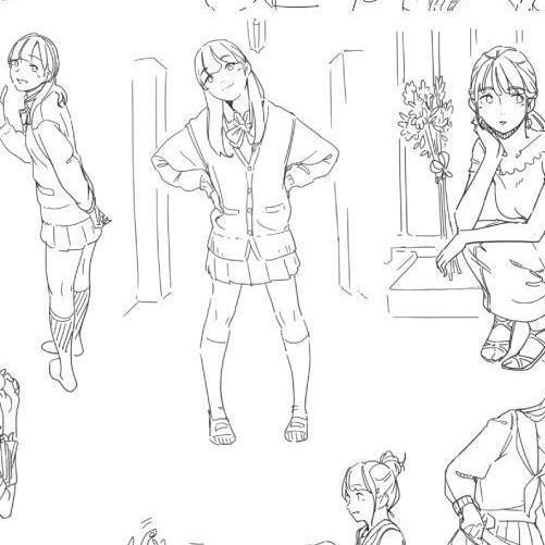 人体动态姿势图集 动画动漫画线稿速写 临摹设计cg绘画参考素材