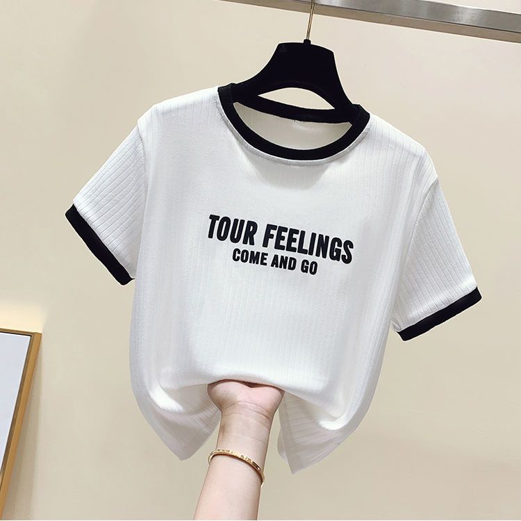 Ins super hot short-sleeved t-shirt women  early spring summer new Korean version loose short half-sleeved bottoming shirt top tide