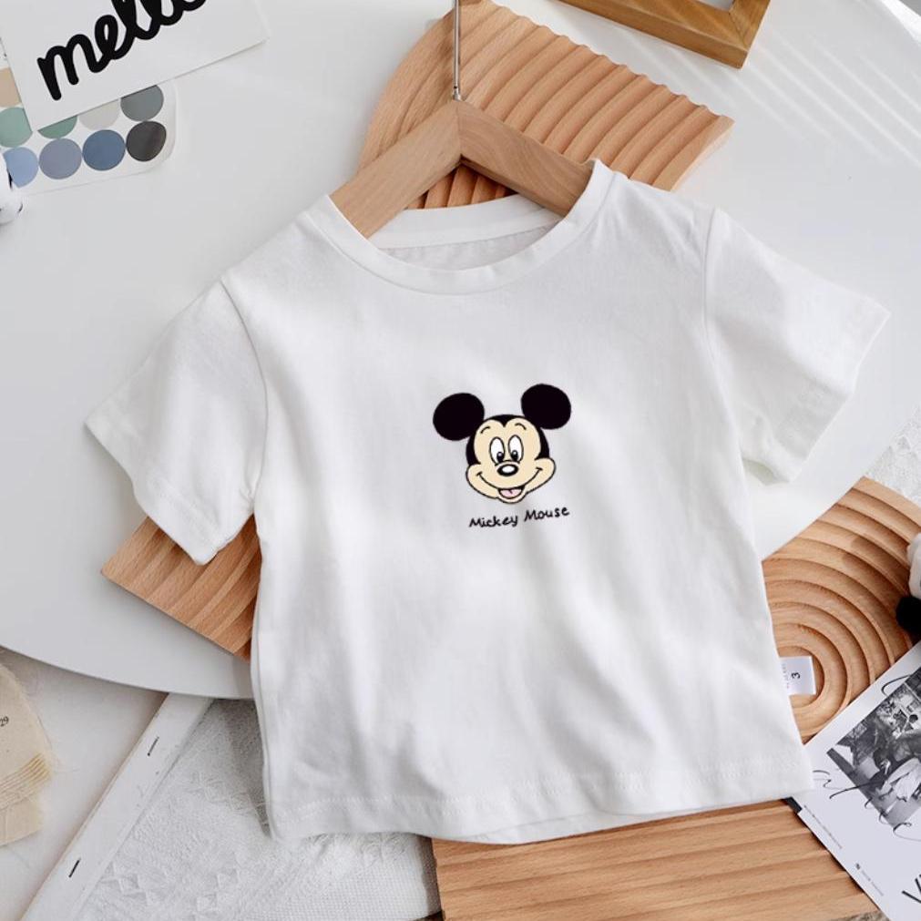 Children's clothing boys and girls T-shirt 2023 summer new children's all-match cartoon Mickey trend casual short-sleeved top