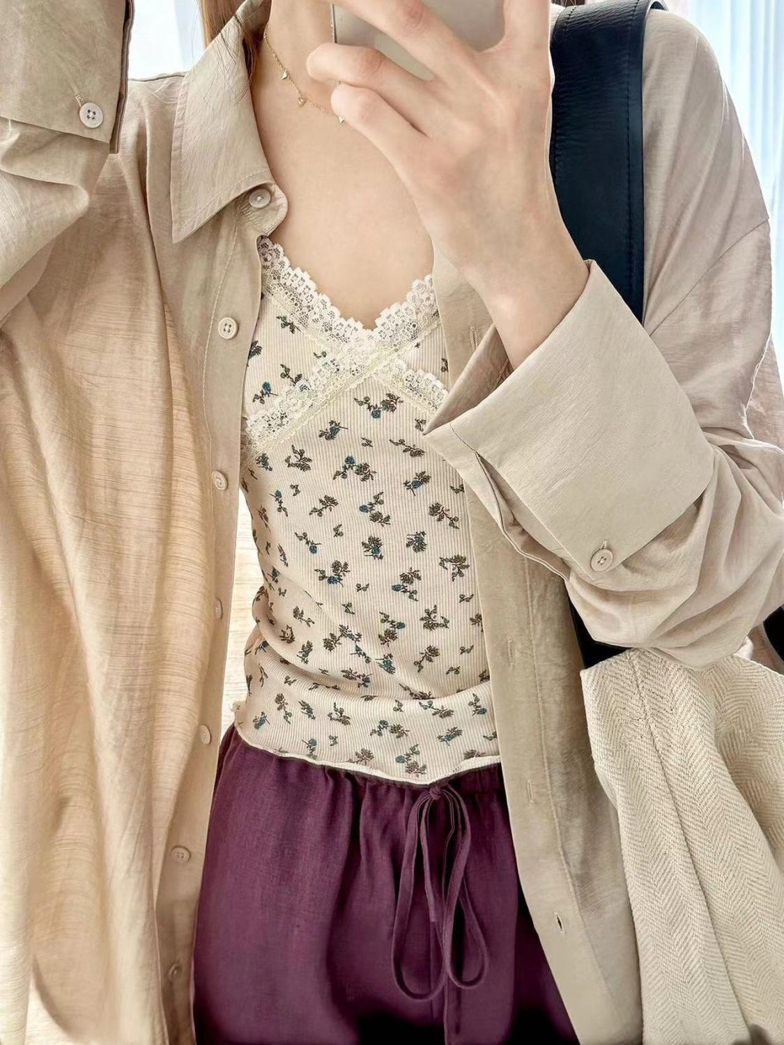 夏天薄外套杏色防曬襯衫外穿女寬鬆休閒慵懶風襯衣開衫百搭上衣潮