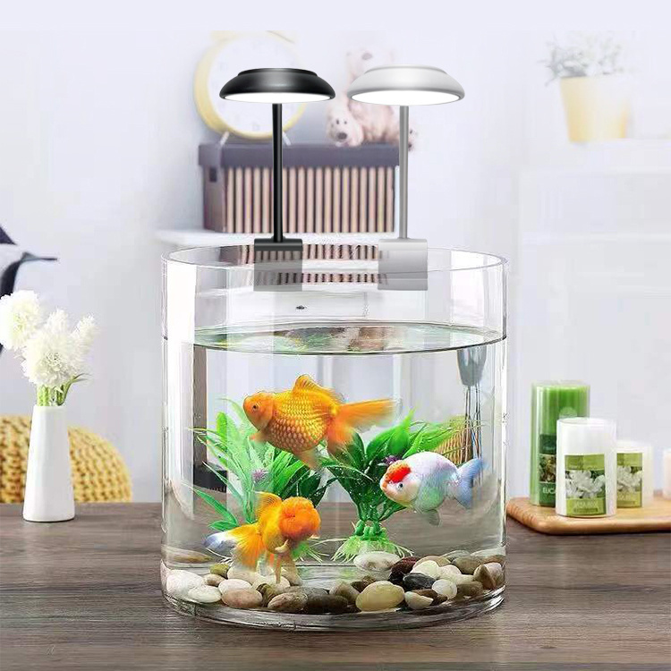 圆型鱼缸灯水草灯小鱼缸灯植物灯鱼缸灯增艳高亮USB夹灯鱼缸LED灯