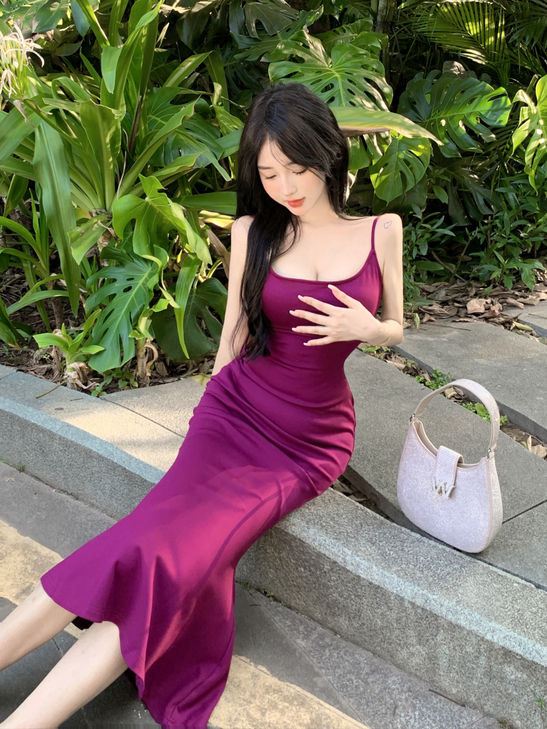 Xiaozi French temperament self-cultivation new suspender dress tight bag hip skirt niche long section hot girl mermaid skirt female