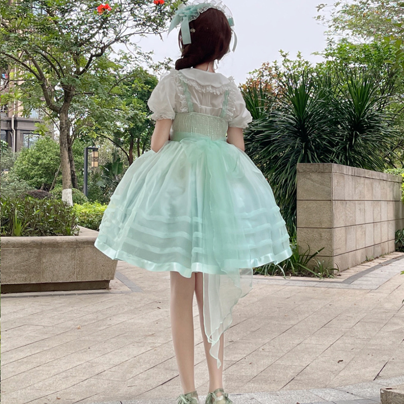 [Thousand-layer waltz] Korean mushroom cool in stock ~ original design Lolita dress sweet jsk suspender dress