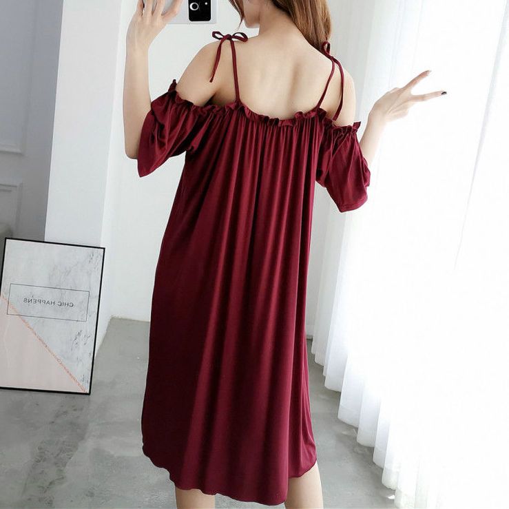 Summer fat mm2-300 catties off-the-shoulder nightdress women plus fat large size loose sexy Korean version thin suspender dress