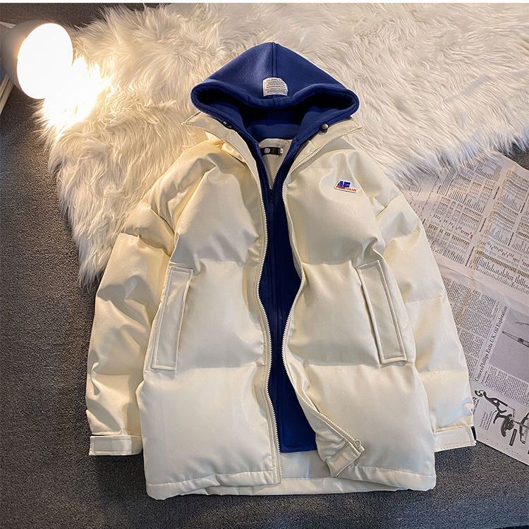 [Three-piece suit] pu leather cotton suit suit new fake two-piece jacket men and women trendy winter cotton jacket thickened cotton clothes