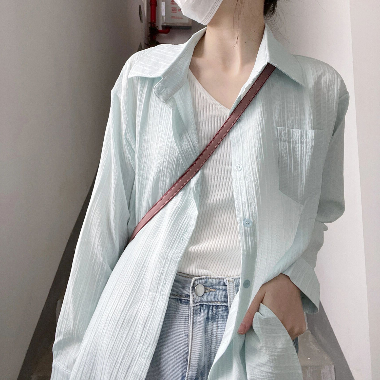Thin sunscreen shirt women's spring and summer new shirt cardigan jacket small French high-end top