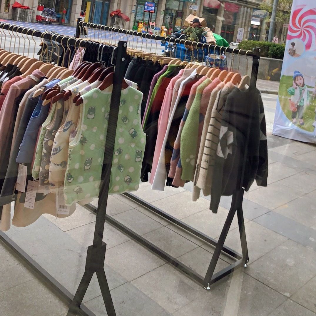 铁艺服装店展示架落地式中岛衣架男女衣服店货架家用