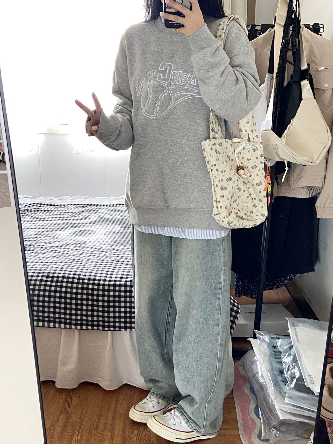 鹽系chic圓領無帽衛衣女加絨加厚小個子寬鬆慵懶風奶呼呼上衣情侶