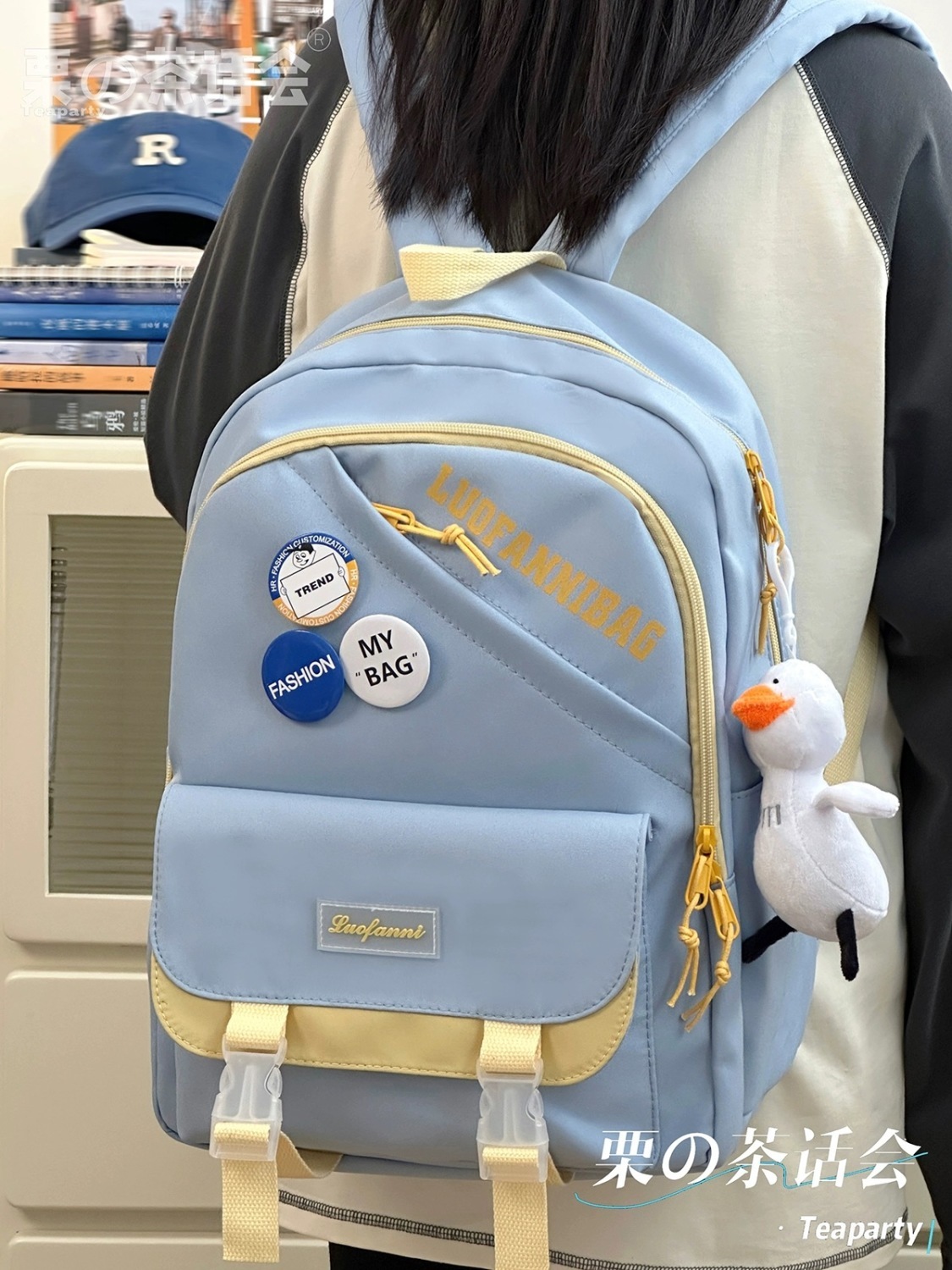 高顏值雙肩包女 高中初中生ins少女學院風大容量書包男潮旅行背包