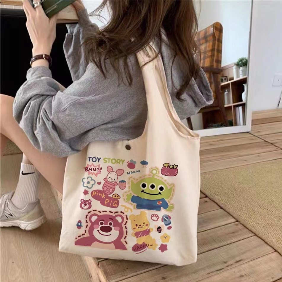 New student canvas bag, women's shoulder bag, literary, fresh, tutoring class handbag, school bag, outing travel bag