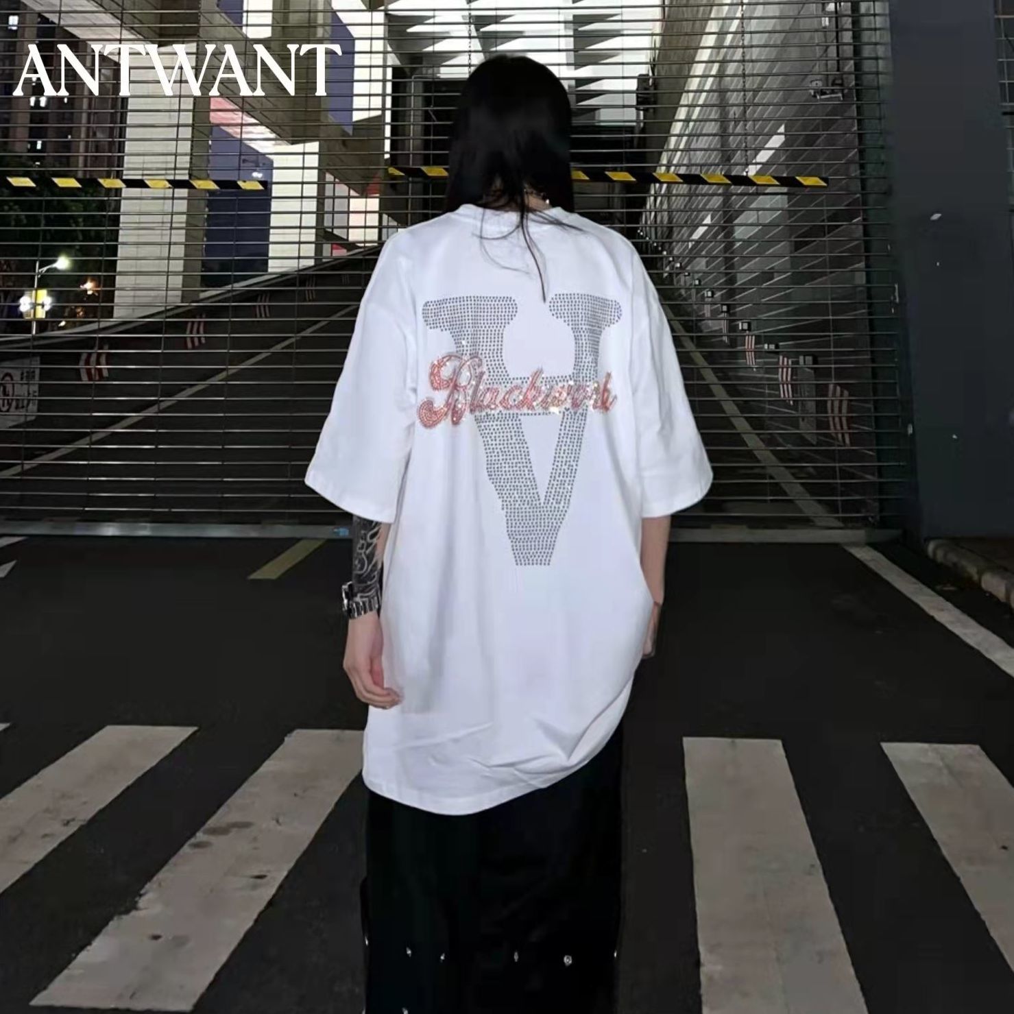 ANTWANT純棉設計感小眾短袖T恤男女潮嘻哈炸街美式復古上衣情侶潮