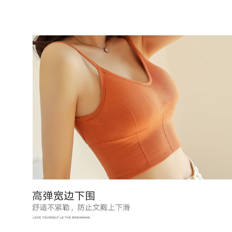 Tube top underwear women's new bra women's gathered beautiful back bra can be worn outside one word shoulder strap bottoming vest