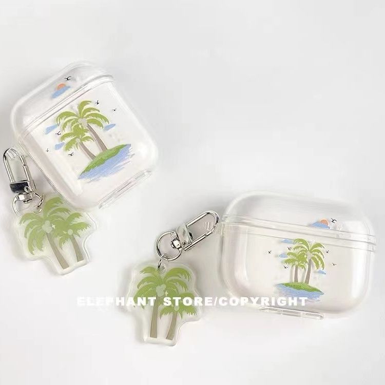 原创椰子树适用airpods3代保护套苹果pro三代耳机壳苹果1/2壳创意
