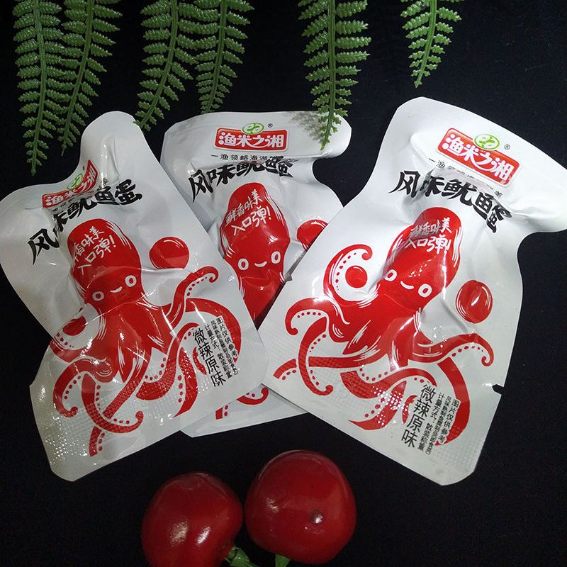 106086-渔米之湘风味鱿鱼蛋香麻辣小吃即食海味丸子鱿鱼休闲食品零食批发-详情图